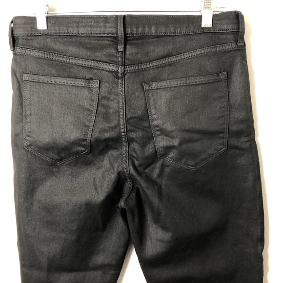 Banana Republic Women's High-Rise Skinny Coated Denim Jeans in Black Size 31 - Picture 6 of 10